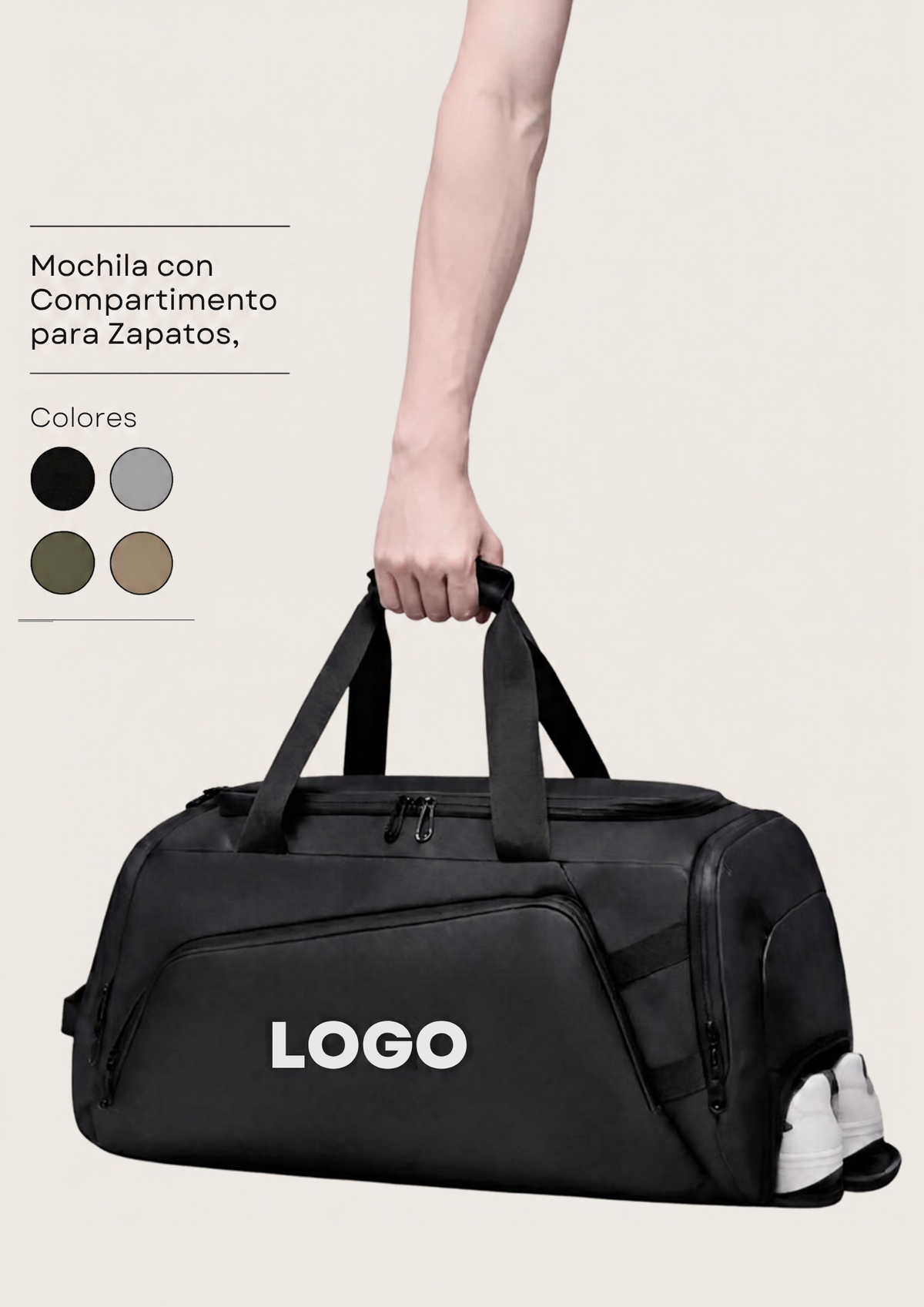 Mochila con compartimento para zapatos