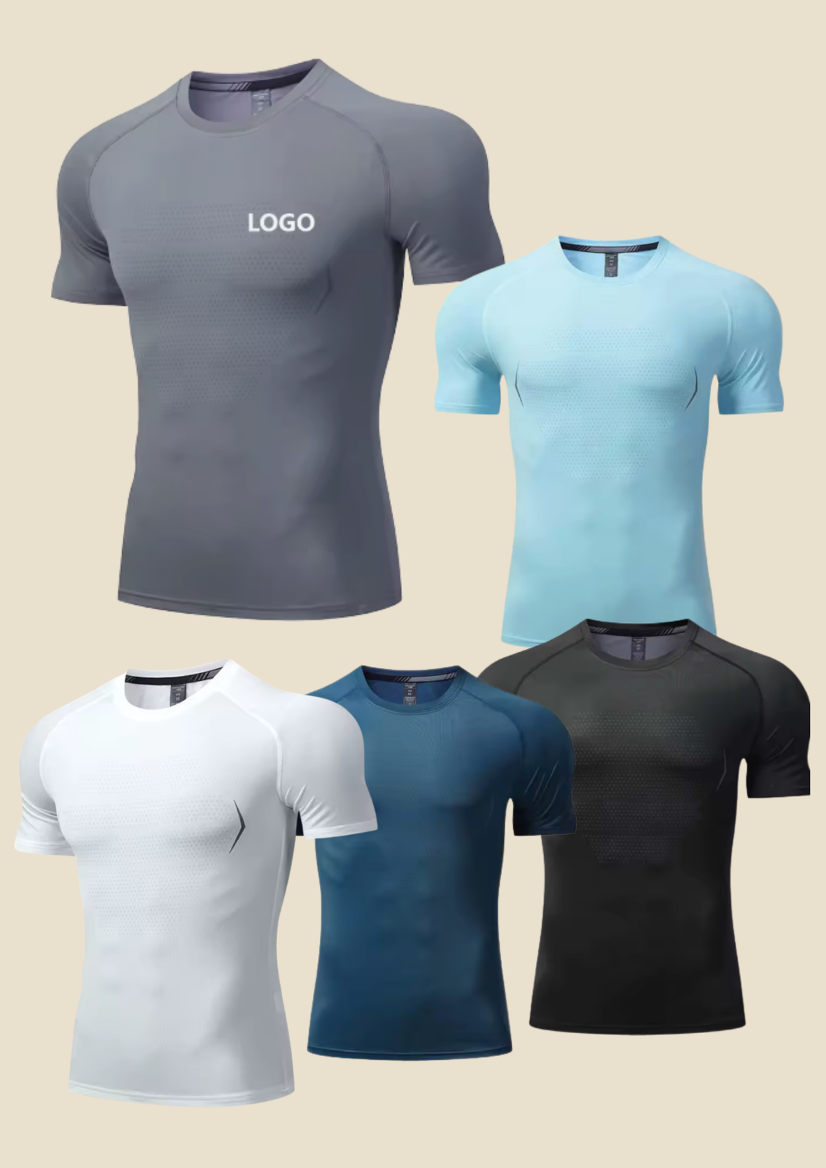 Camiseta de cuello redondo de poliéster
